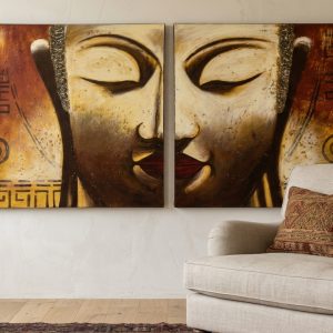 2 Cuadros Buda 80x80 cm