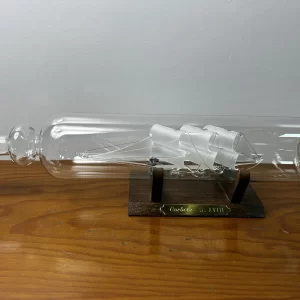 Barco en Botella Cristal Soplado Base Madera