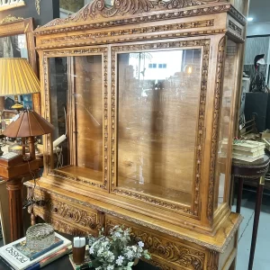 Vitrina Antigua Renacimiento español Talla Madera