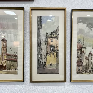 Tríptico de Acuarelas Originales - Madrid Antiguo