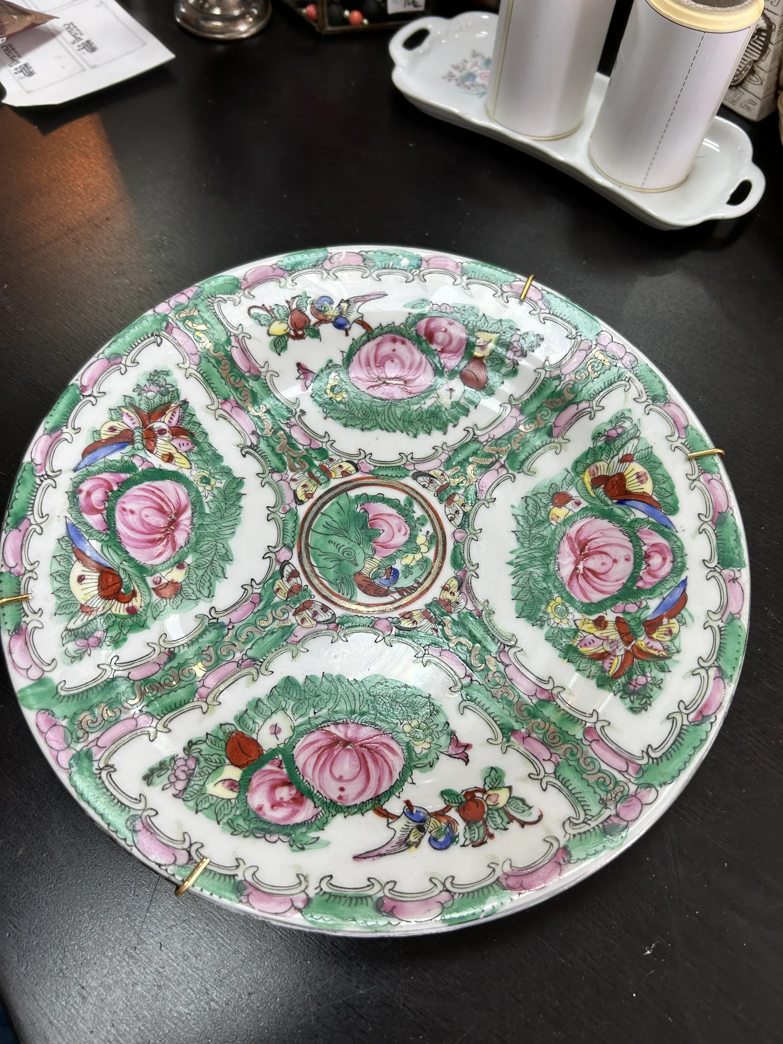 Plato Decorativo de Porcelana Macao (Años 70) - Imagen 6