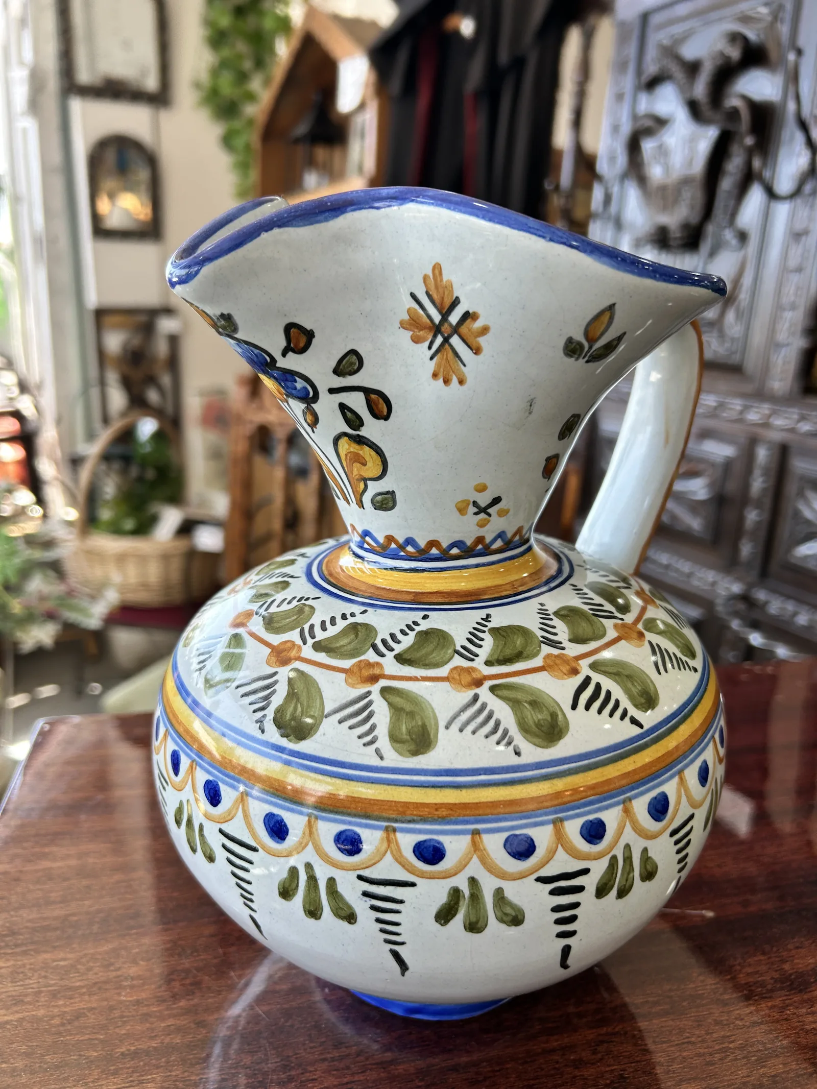 Jarra de Cerámica Talavera de la Reina Vintage