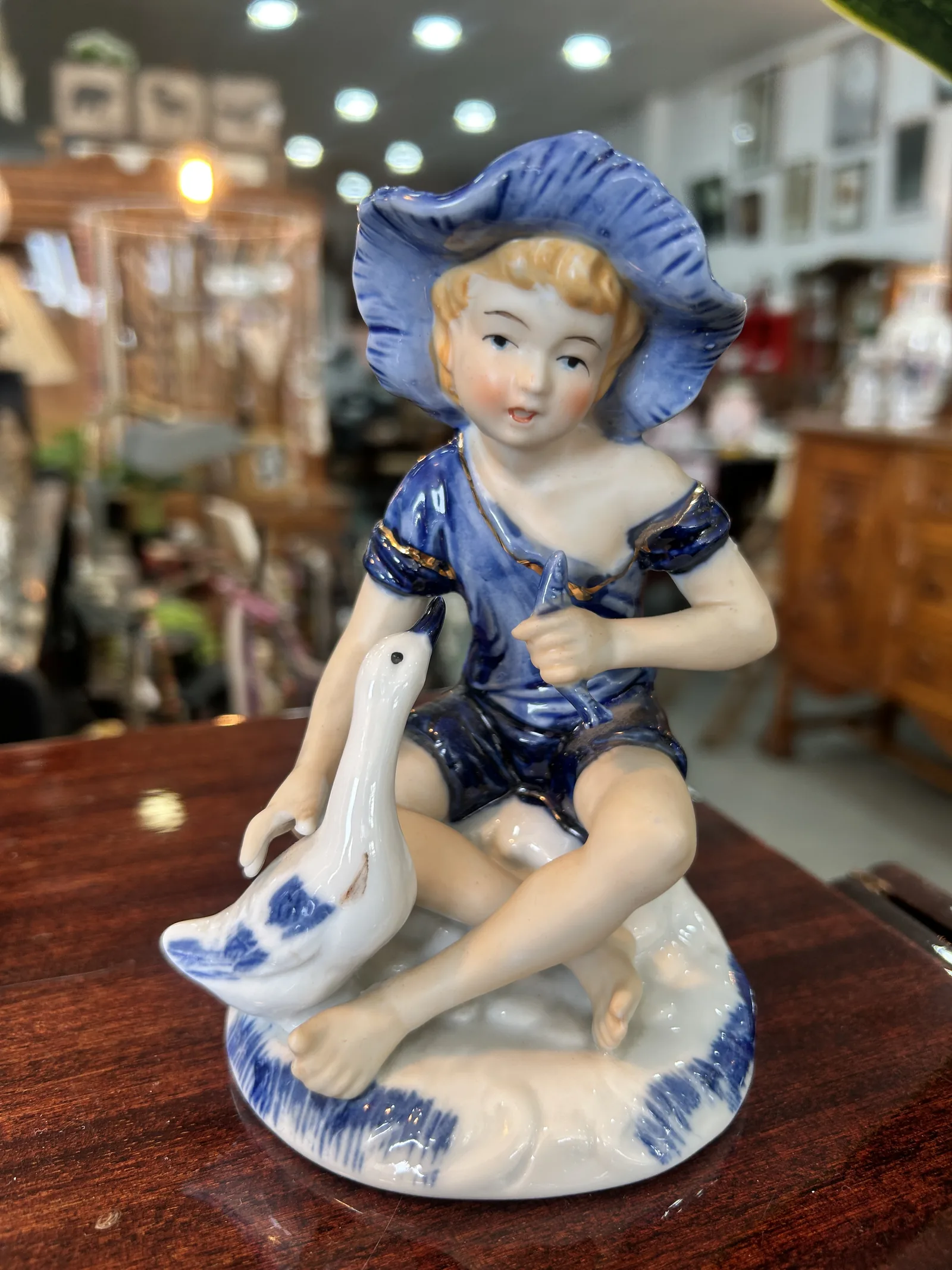 Pareja Figuras Porcelana Vintage Niños - Imagen 3