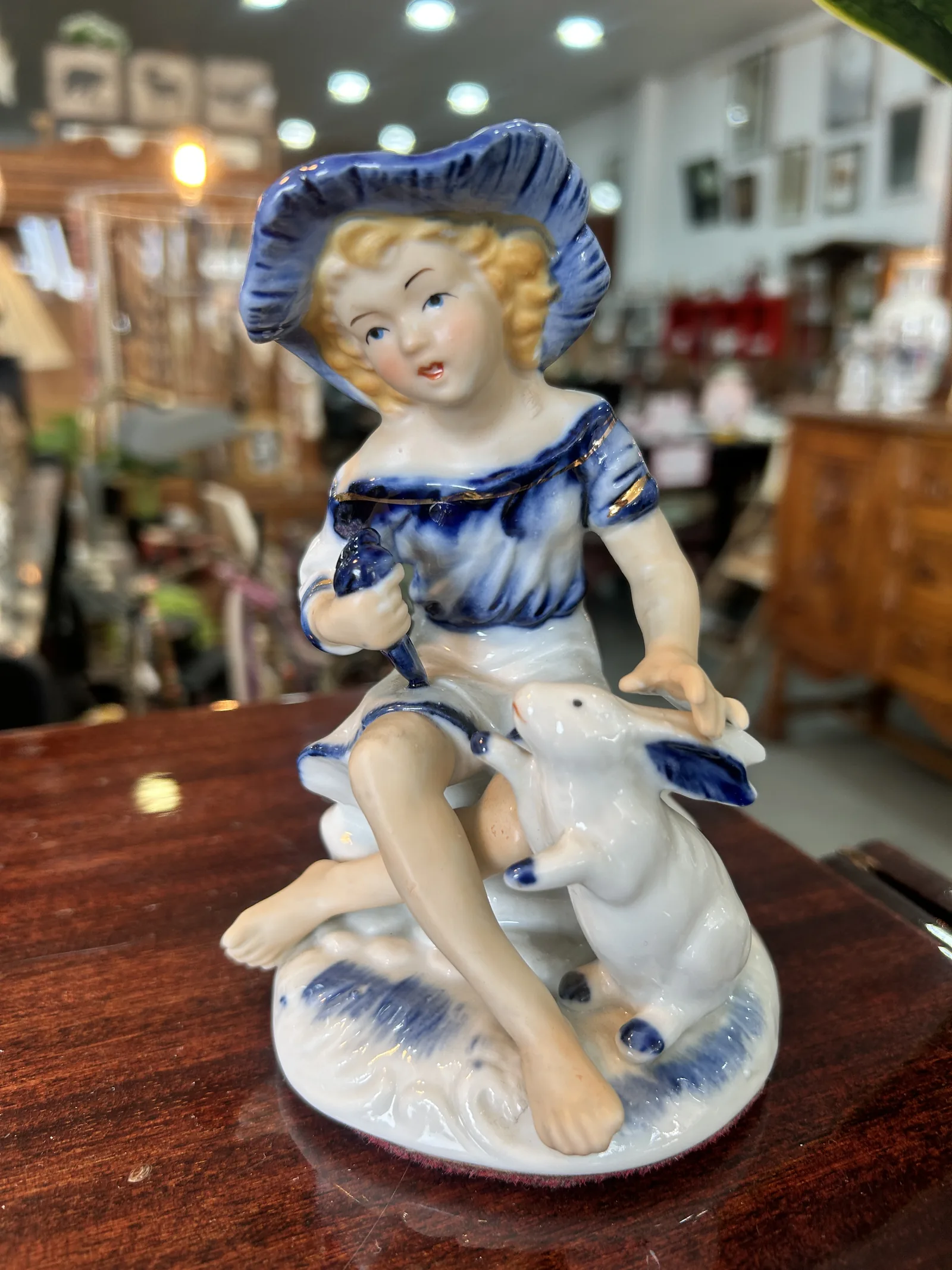 Pareja Figuras Porcelana Vintage Niños - Imagen 4