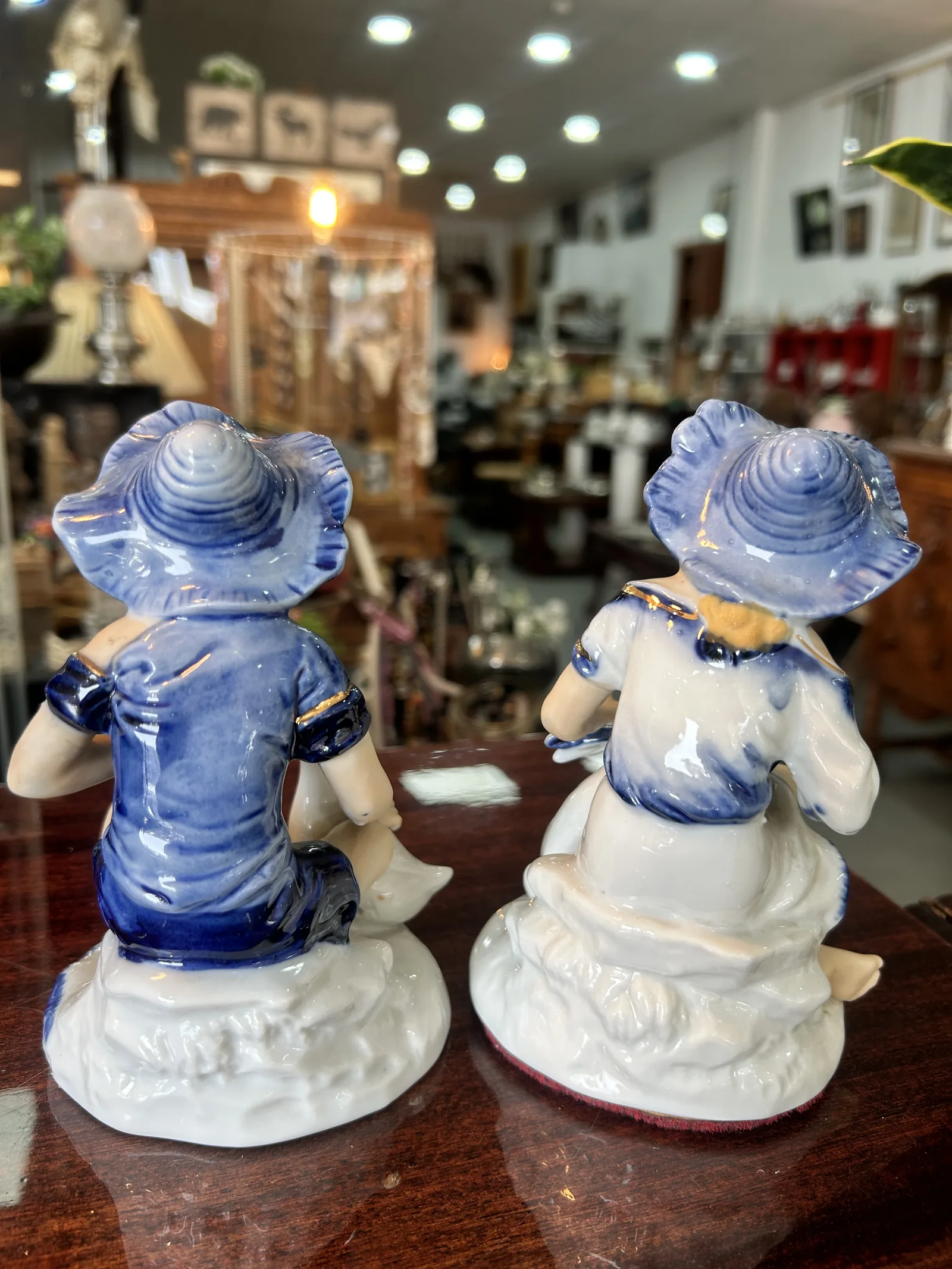 Pareja Figuras Porcelana Vintage Niños - Imagen 7