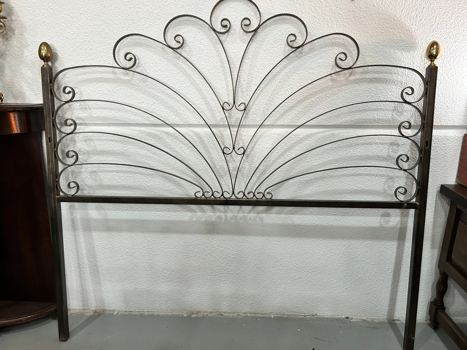 Cabecero Forja Vintage Abanico Negro-Dorado