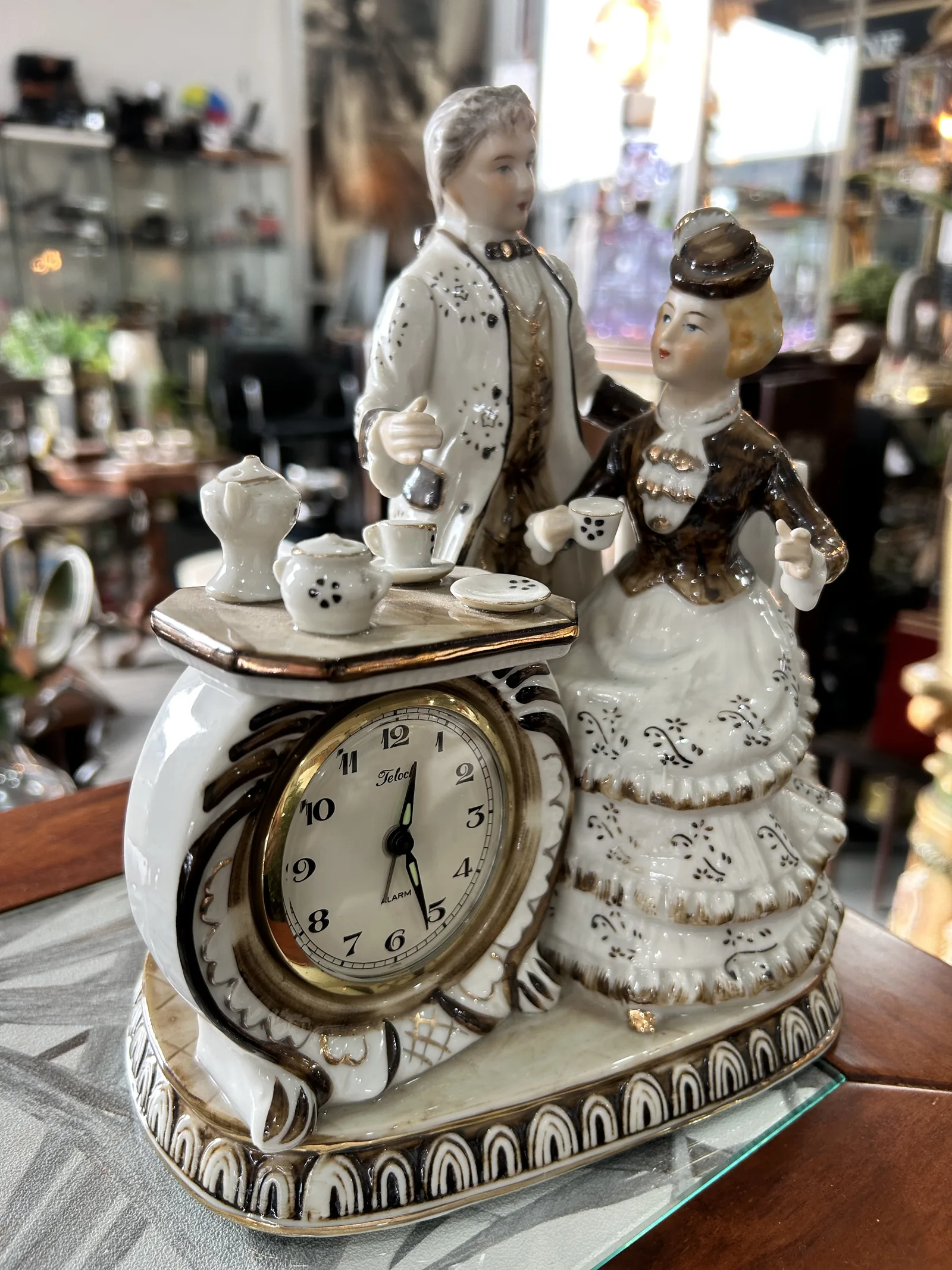 Reloj Vintage Porcelana EIHO Pareja Té Colección - Imagen 2