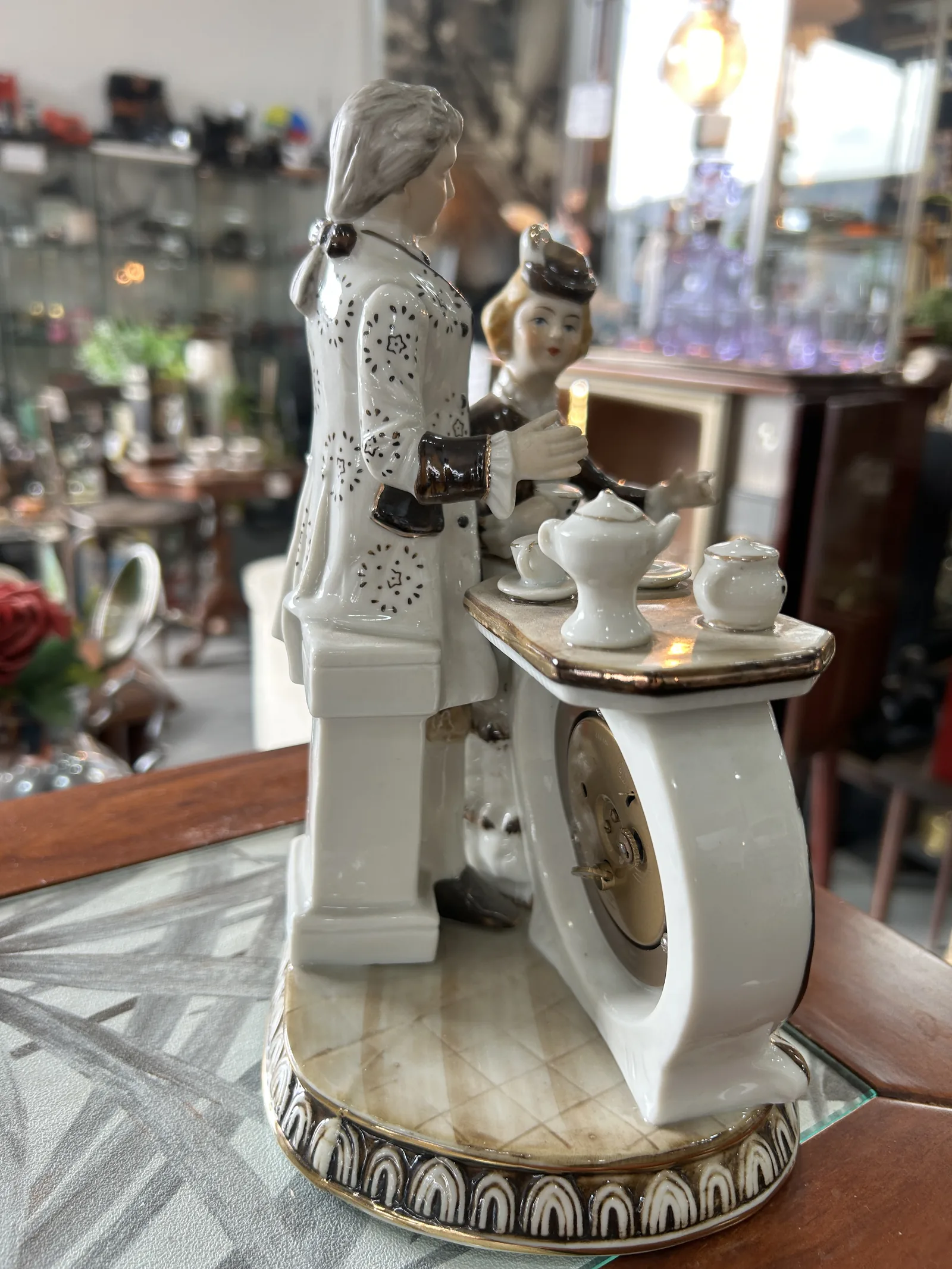 Reloj Vintage Porcelana EIHO Pareja Té Colección - Imagen 5