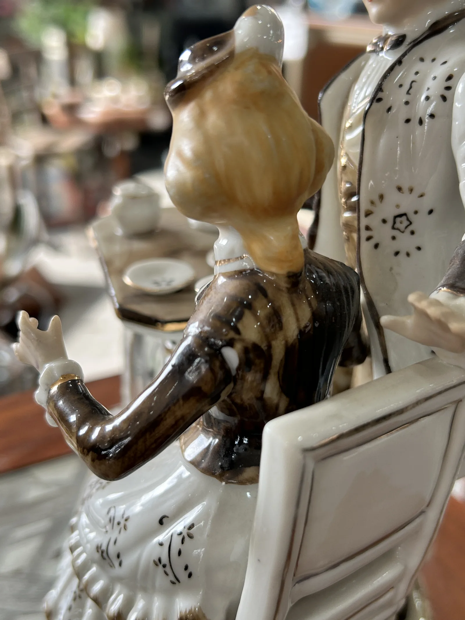 Reloj Vintage Porcelana EIHO Pareja Té Colección - Imagen 8