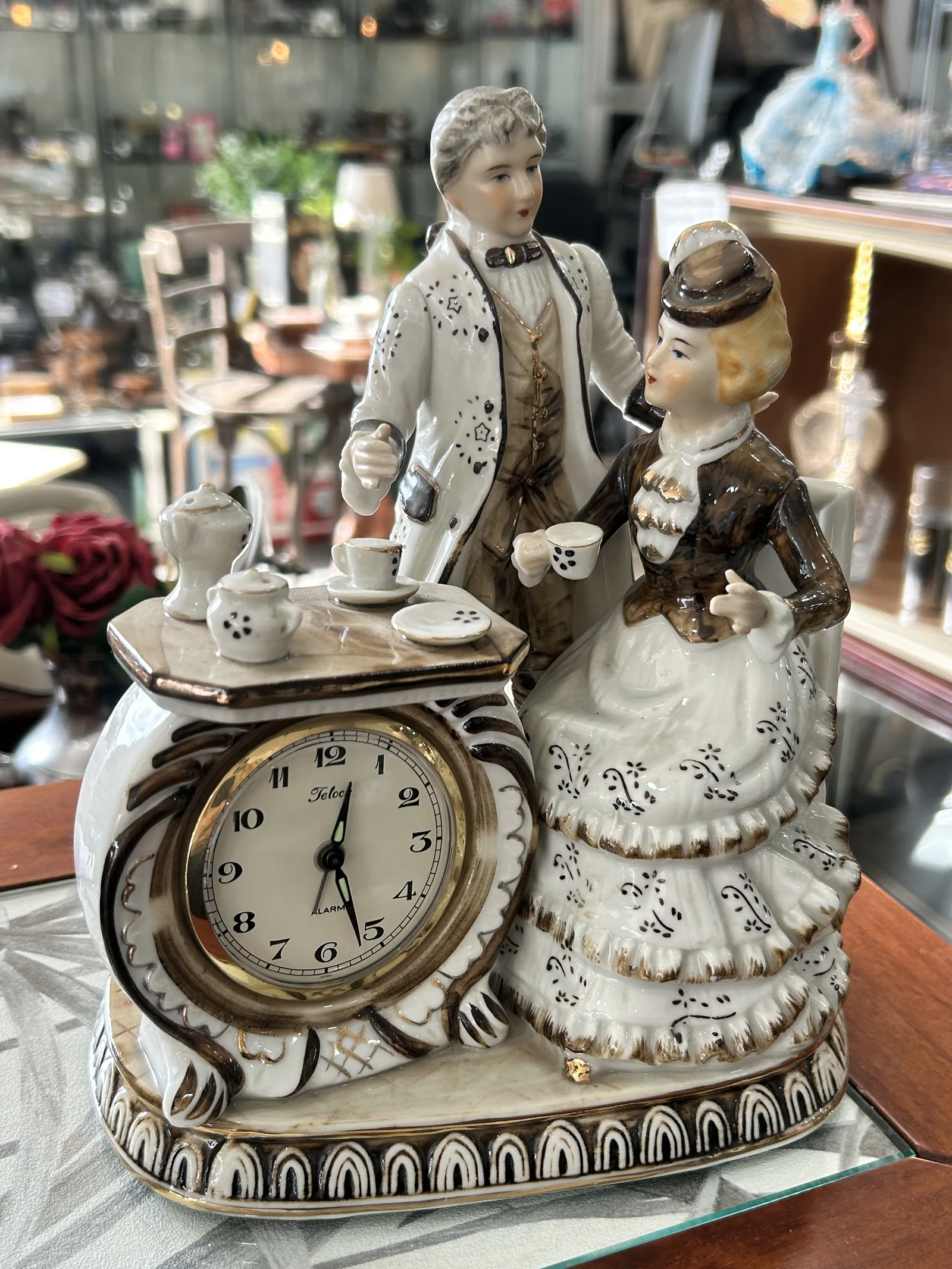 Reloj Vintage Porcelana EIHO Pareja Té Colección - Imagen 10