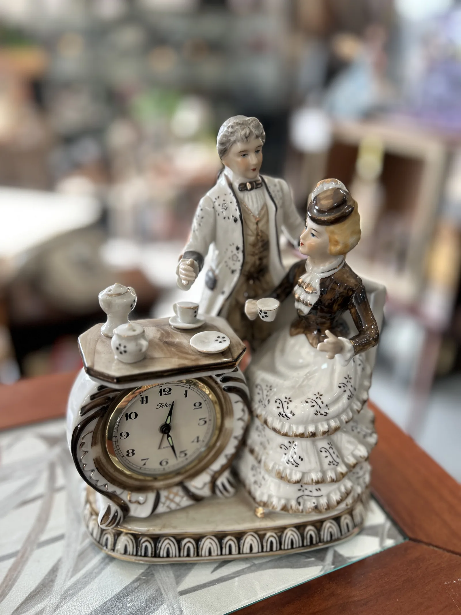 Reloj Vintage Porcelana EIHO Pareja Té Colección - Imagen 13