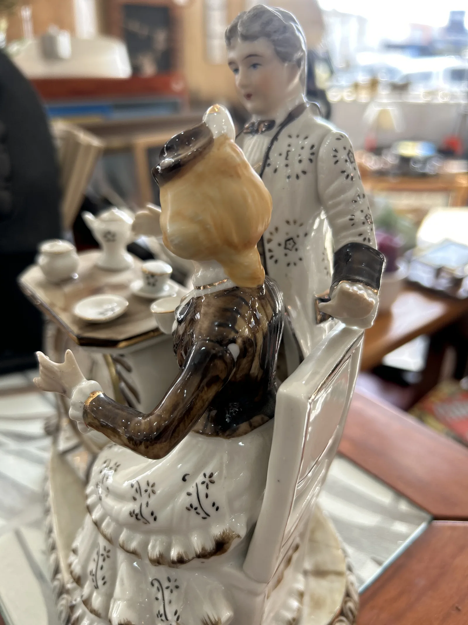Reloj Vintage Porcelana EIHO Pareja Té Colección - Imagen 14