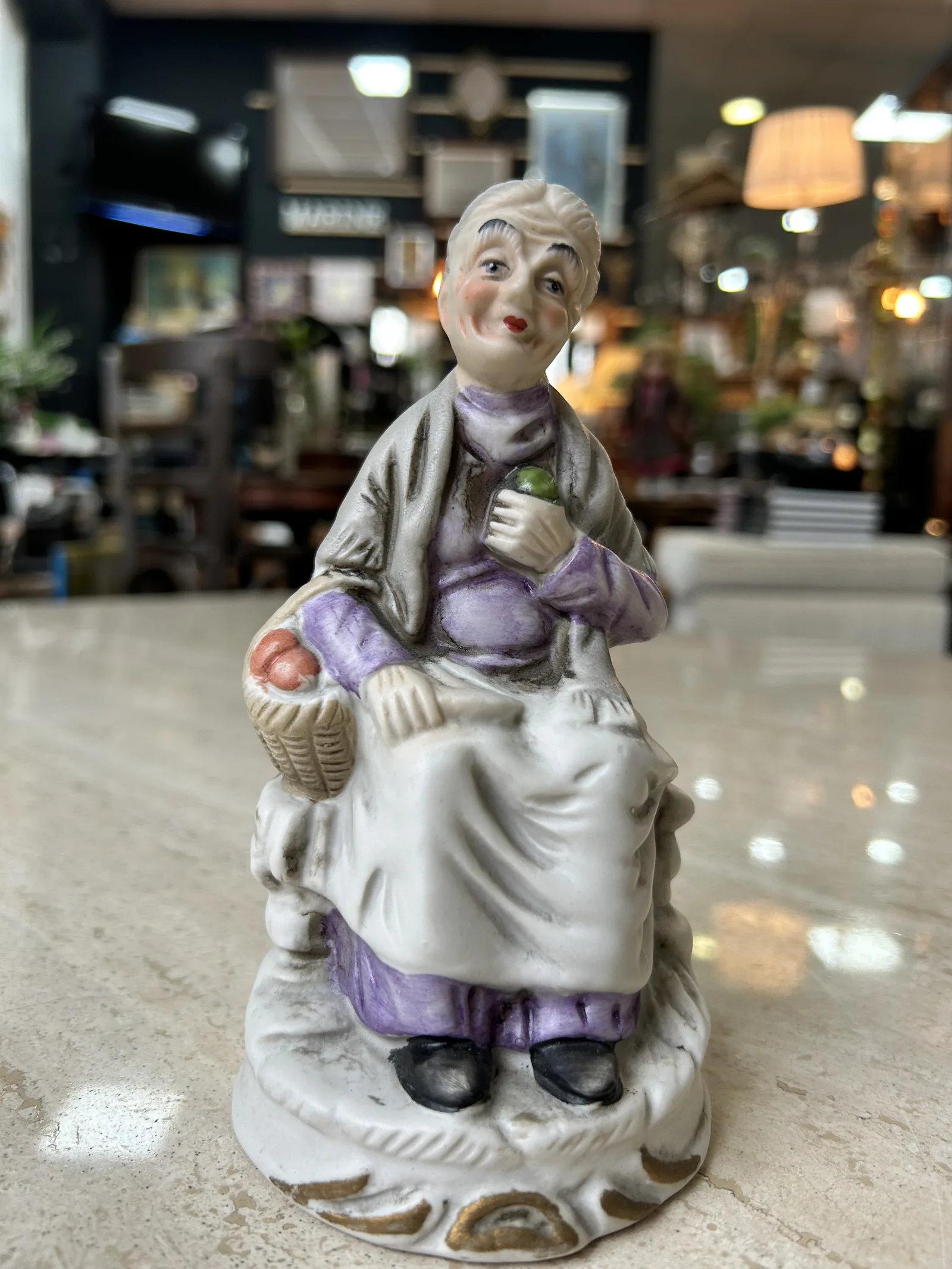 Pareja Figuras Vintage Ancianos Porcelana - Imagen 7