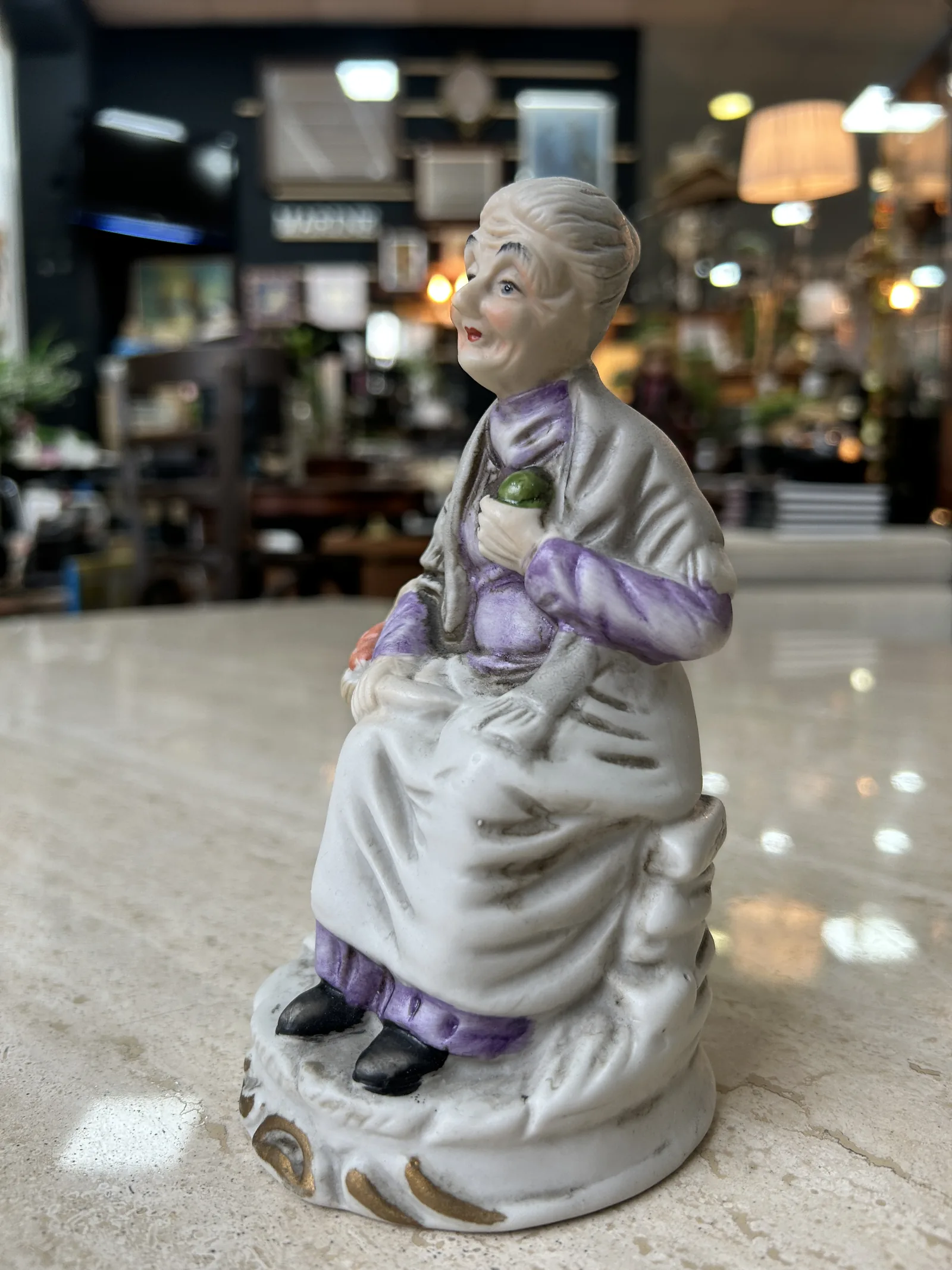 Pareja Figuras Vintage Ancianos Porcelana - Imagen 10