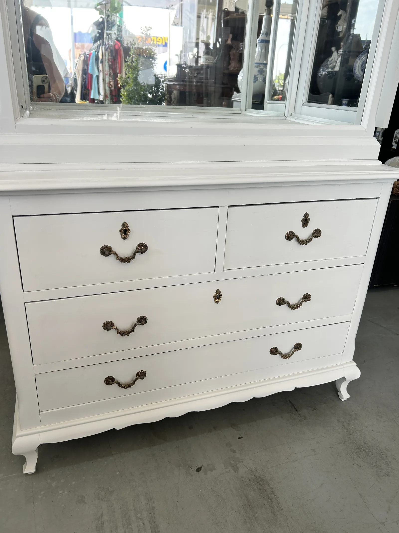 Vitrina Mueble Vintage Restaurado Blanco - Imagen 3