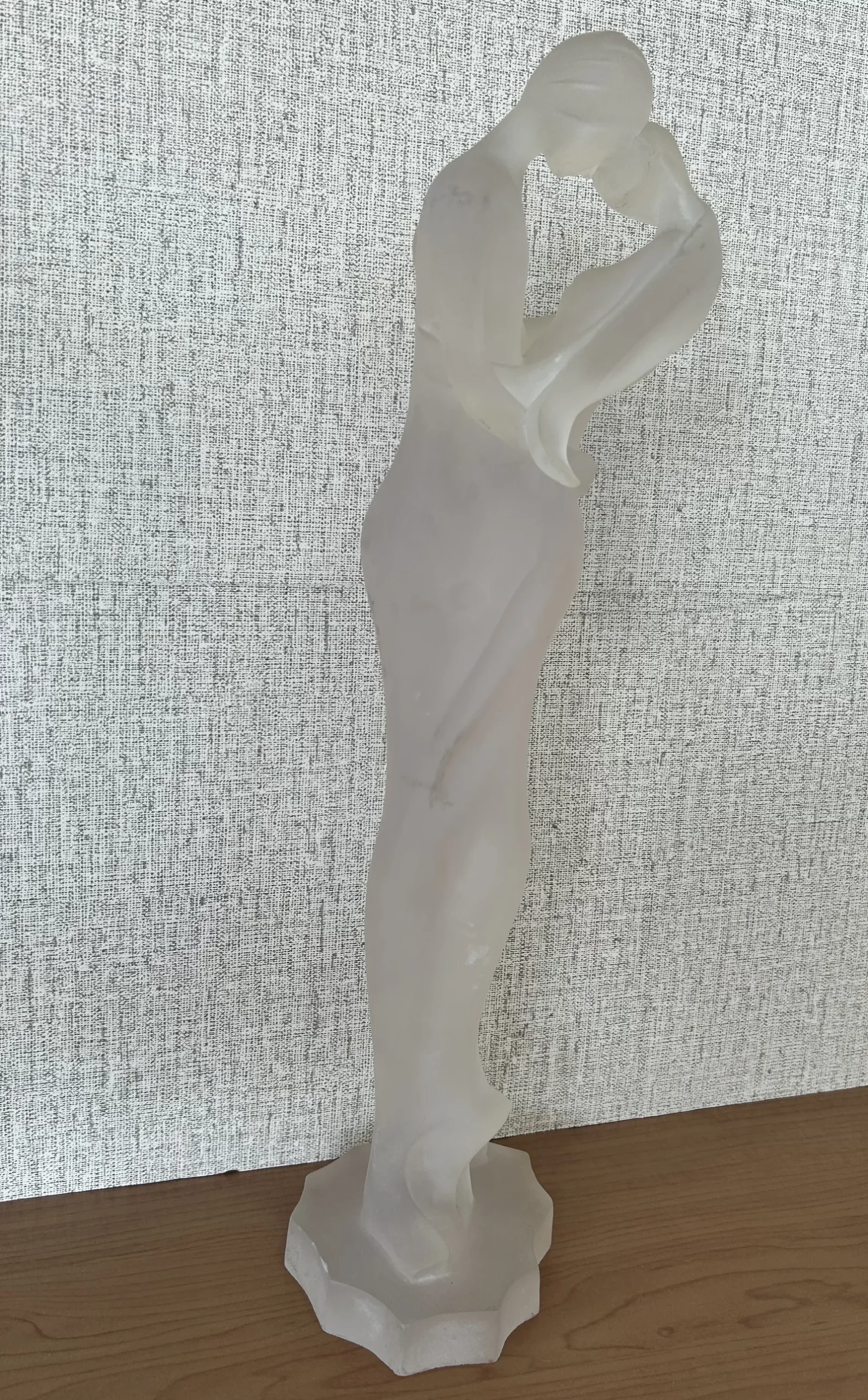 Figura Pareja Cristal Satinado Estilo Art Déco - Imagen 3