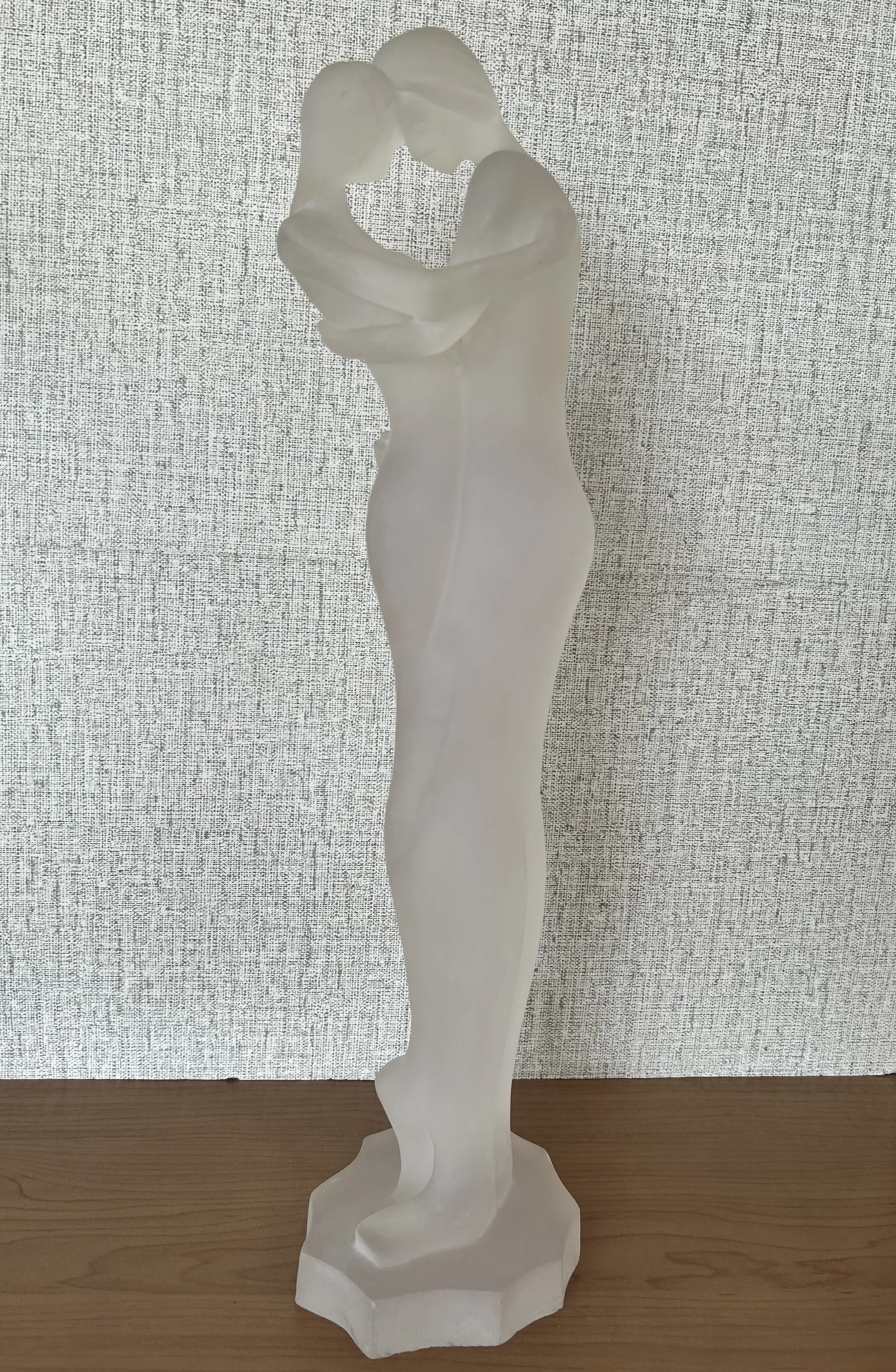 Figura Pareja Cristal Satinado Estilo Art Déco
