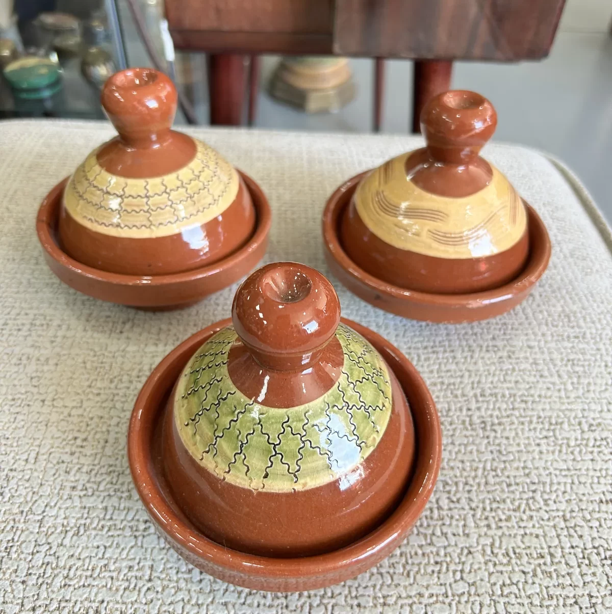 3 Mini Tajines Marroquíes de Barro - Imagen 2