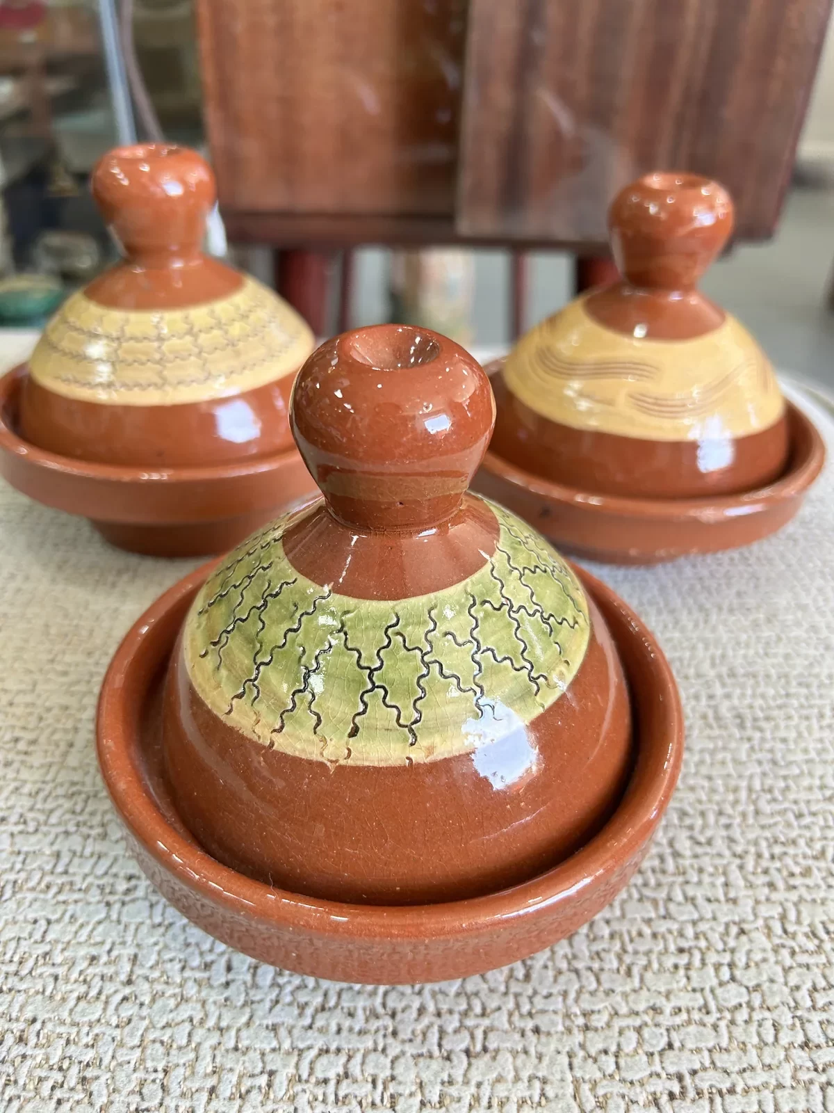 3 Mini Tajines Marroquíes de Barro - Imagen 3