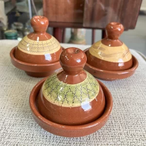 3 Mini Tajines Marroquíes de Barro
