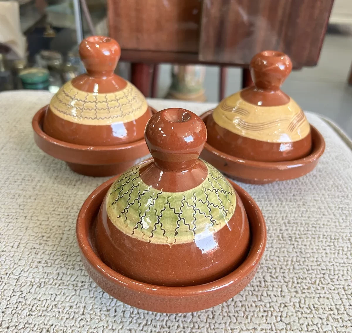 3 Mini Tajines Marroquíes de Barro