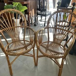 Pareja Sillones Ratán Vintage