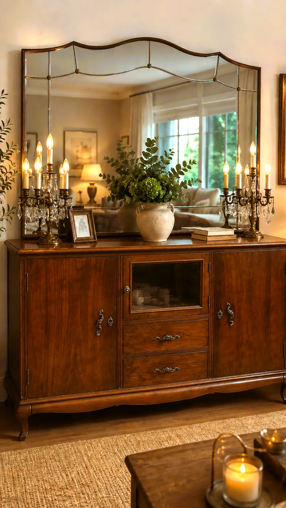 Mueble aparador vintage con espejo
