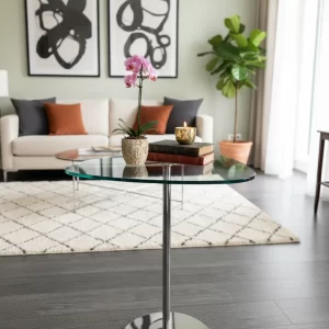 Mesa de diseño Desalto Mixit - Cristal y Acero