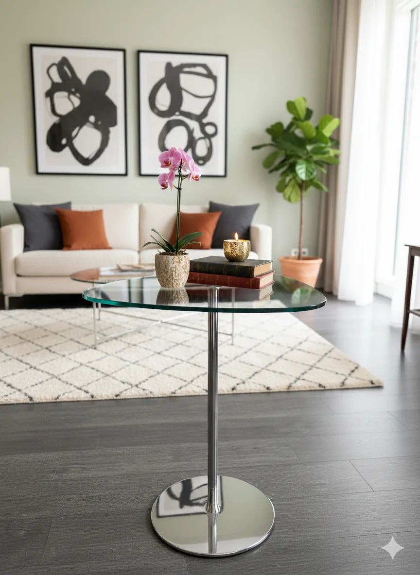 Mesa de diseño Desalto Mixit - Cristal y Acero