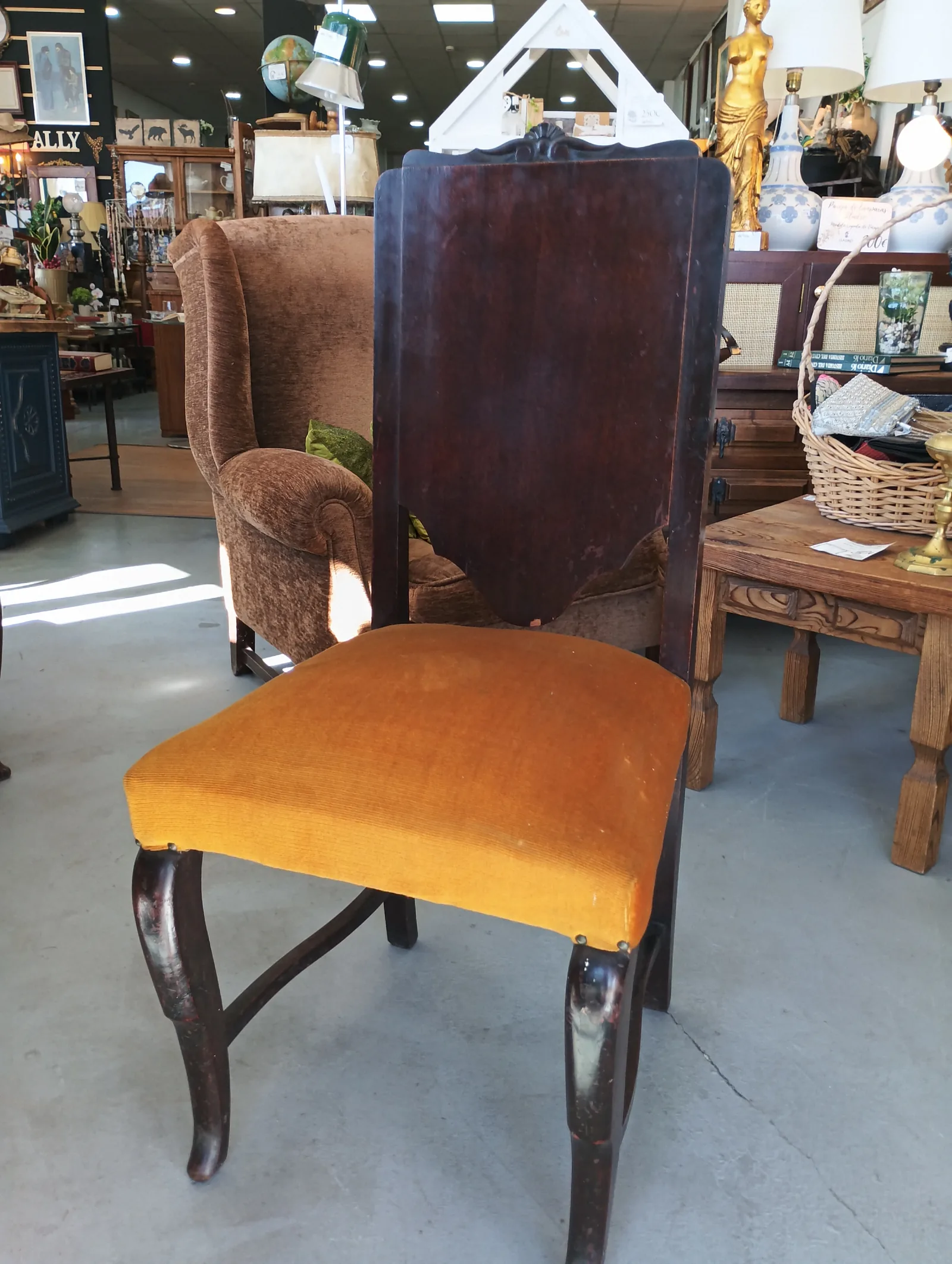 Lote de 6 sillas antiguas modernistas – Terciopelo - Imagen 4