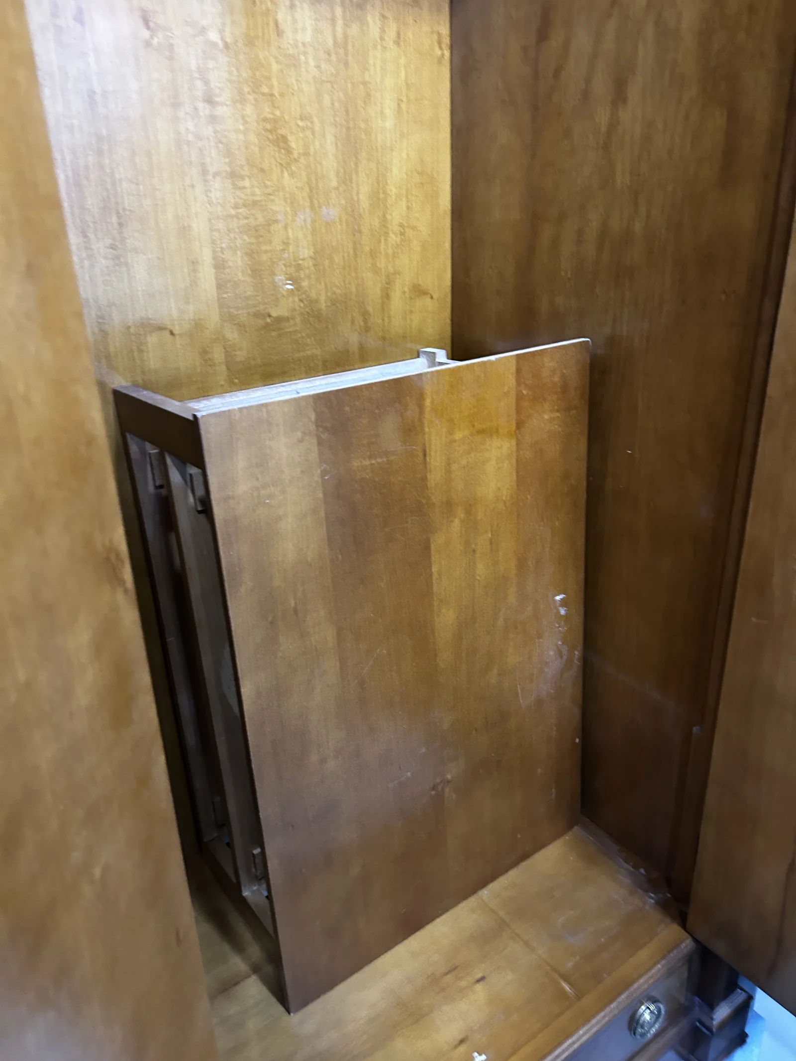 Armario antiguo de raíz con cajoneras interiores - Imagen 7