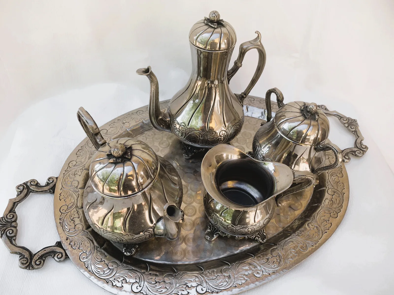Juego de Té y Café Vintage Plateado - Imagen 7
