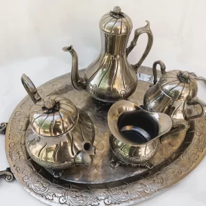 Juego de Té y Café Vintage Plateado