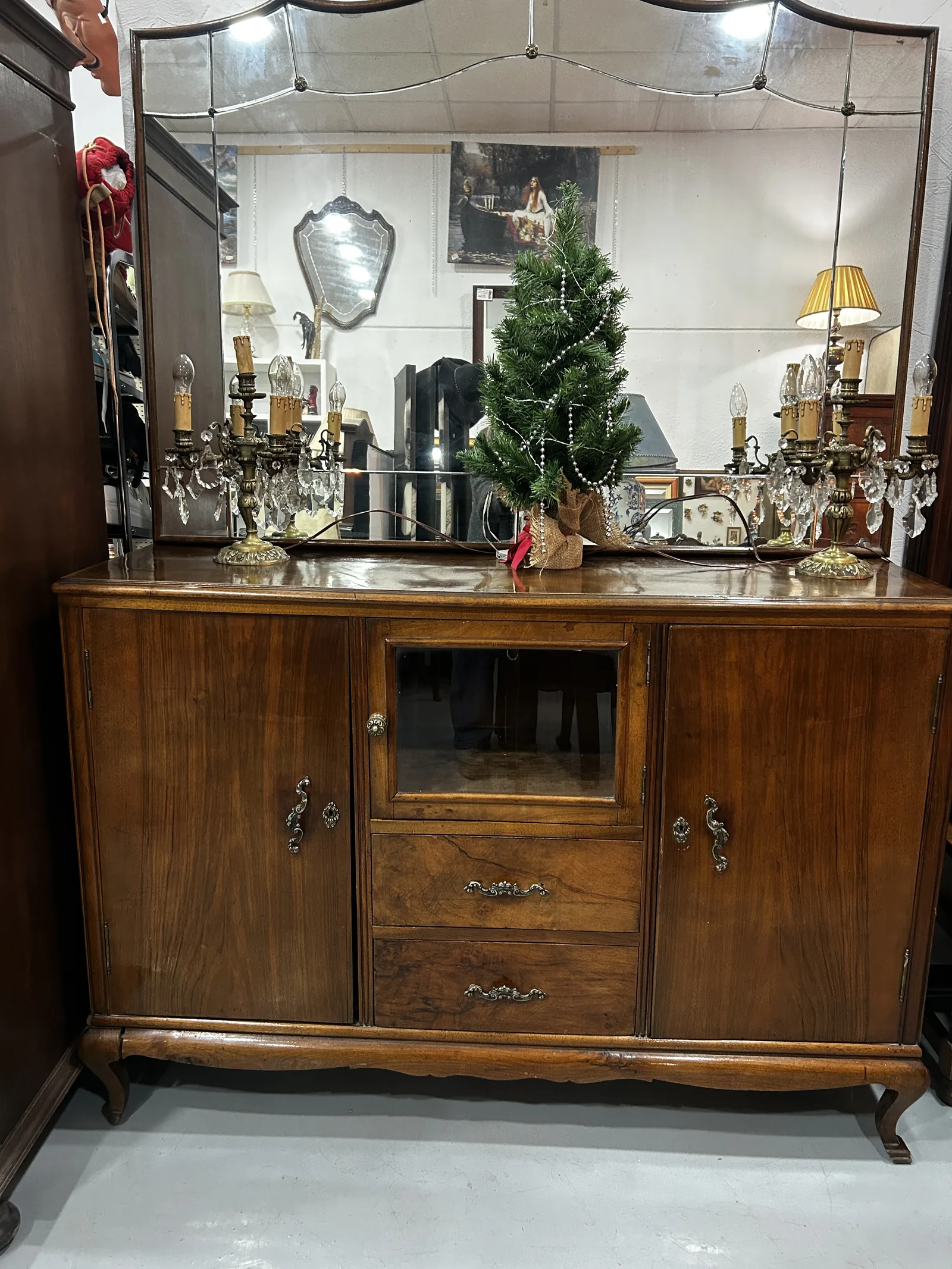 Mueble aparador vintage con espejo - Imagen 9