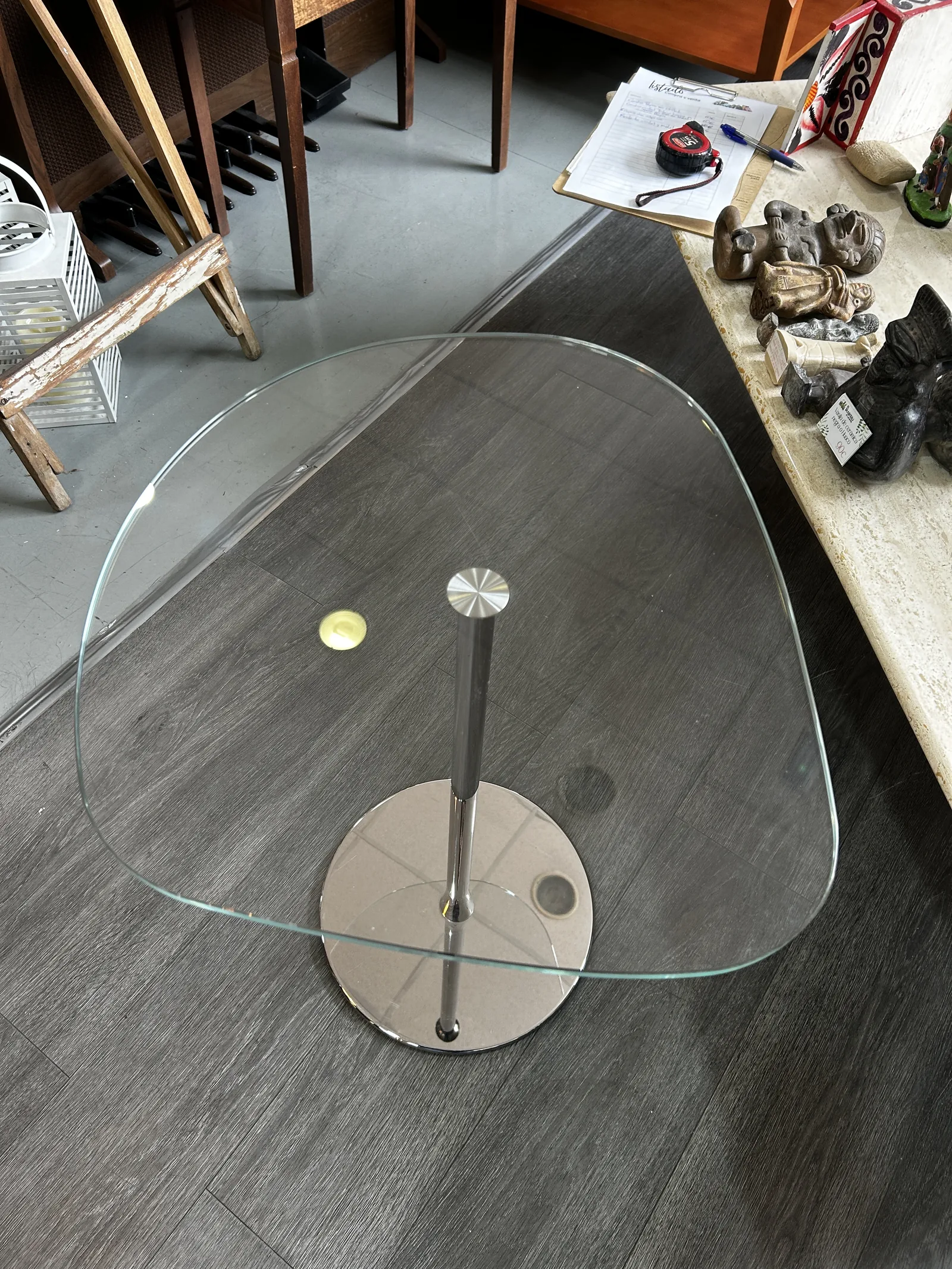 Mesa de diseño Desalto Mixit - Cristal y Acero - Imagen 9