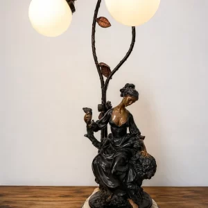 Lámpara Escultura Vintage Art Nouveau (2 Tulipas)
